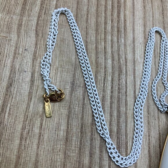 Monet Long White Chain Teardrop Pendant Necklace - Picture 2 of 5